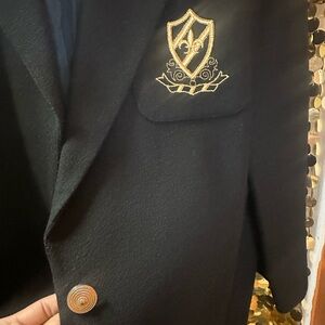Source Unknown Black Blazer with Gold Embroidery